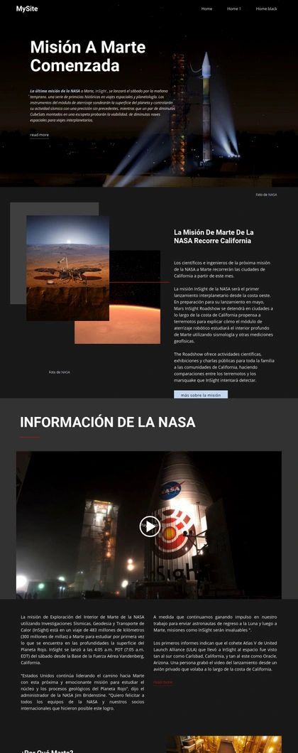 Misión A Marte Plantilla De Sitio Web