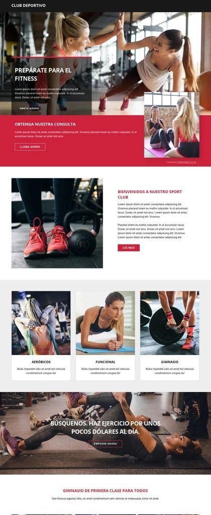 Listo Para El Fitness Y Los Deportes Plantilla De Sitio Web