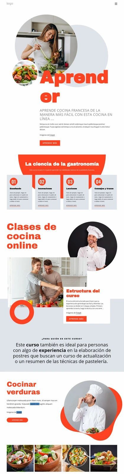 Aprende A Cocinar De La Manera Más Fácil Plantilla De Sitio Web