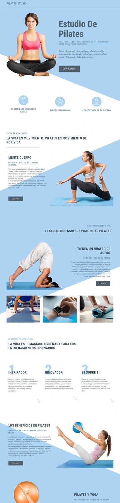 Estudio De Pilates Y Deportes Plantilla De Sitio Web