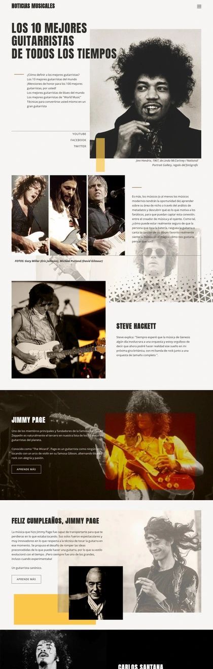Los Mejores Guitarristas Plantilla De Sitio Web