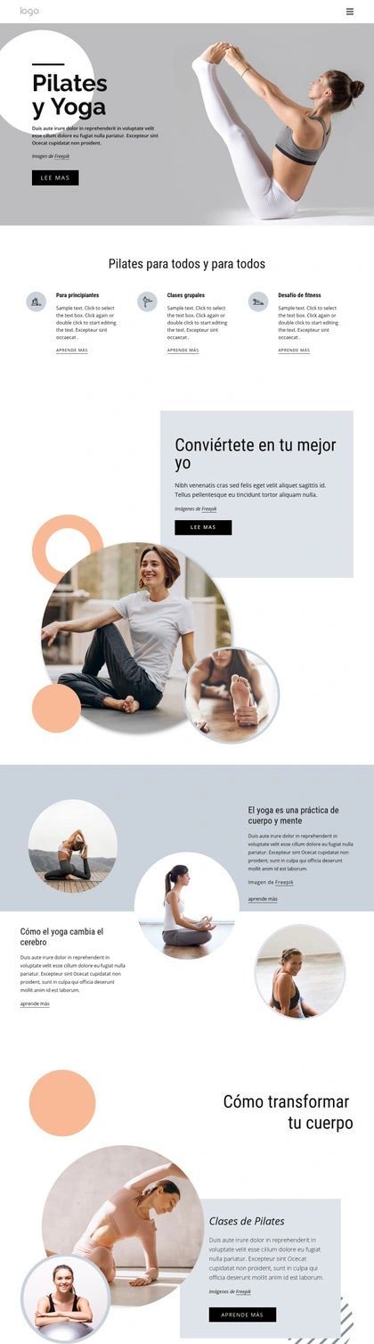 Centro De Pilates Y Yoga Plantilla De Sitio Web