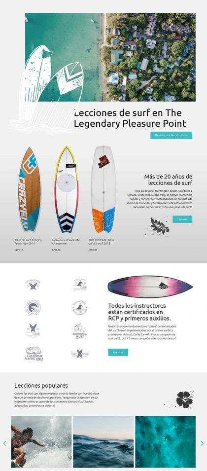 Clases De Surf Plantilla De Sitio Web