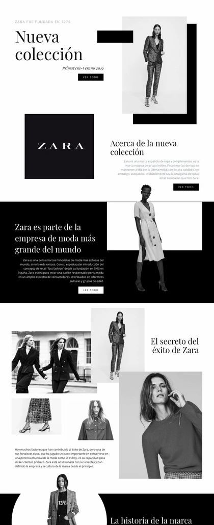 Colección Zara Plantilla De Sitio Web