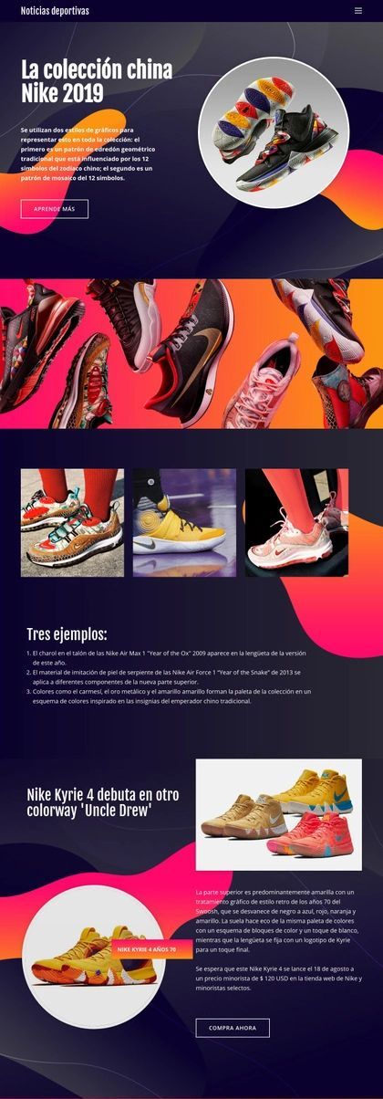 Colección Nike Plantilla De Sitio Web