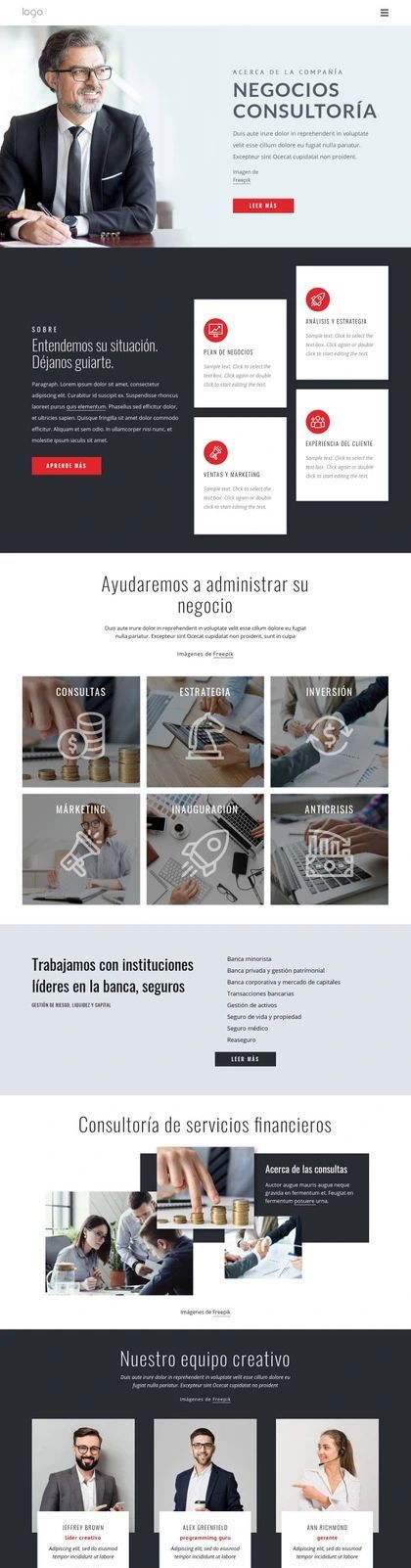 Estrategia Financiera Exitosa Plantilla De Sitio Web