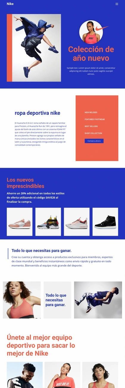 Nike Ropa Deportiva Plantilla De Sitio Web