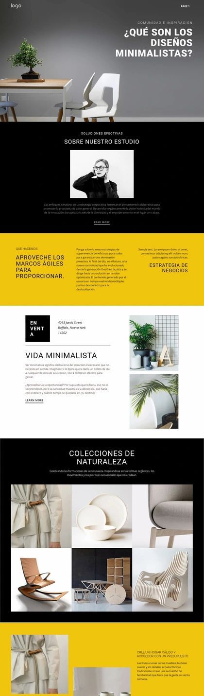 Interiores De Diseño Minimalista Plantilla De Sitio Web